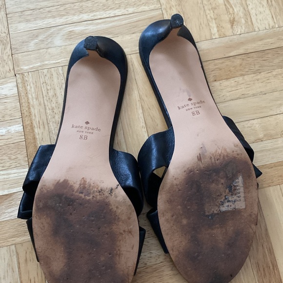 Kate spade leather heels sandals black size 38 - Picture 7 of 8